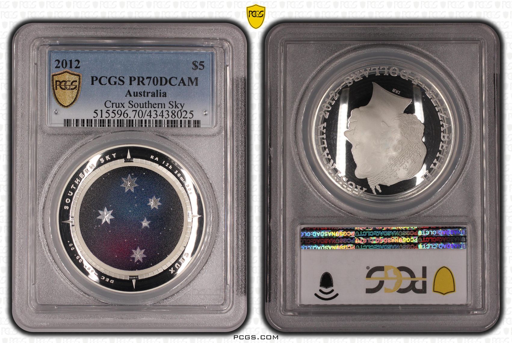 2012 Australia Five Dollar, $5 Crux Southern Sky PCGS - PR70DCAM POP 38/0 -025