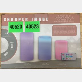 SHARPER IMAGE 3 PIECE LED COLOR CHANGING CANDLE SET
