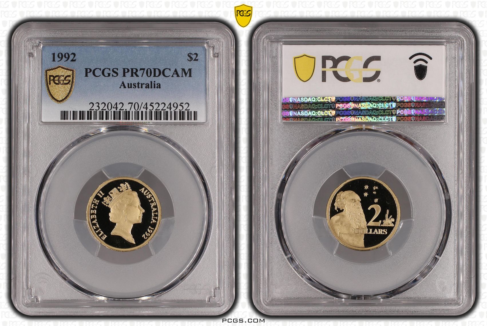 Elizabeth II, Two Dollars, 1992, PCGS PR 70DCAM