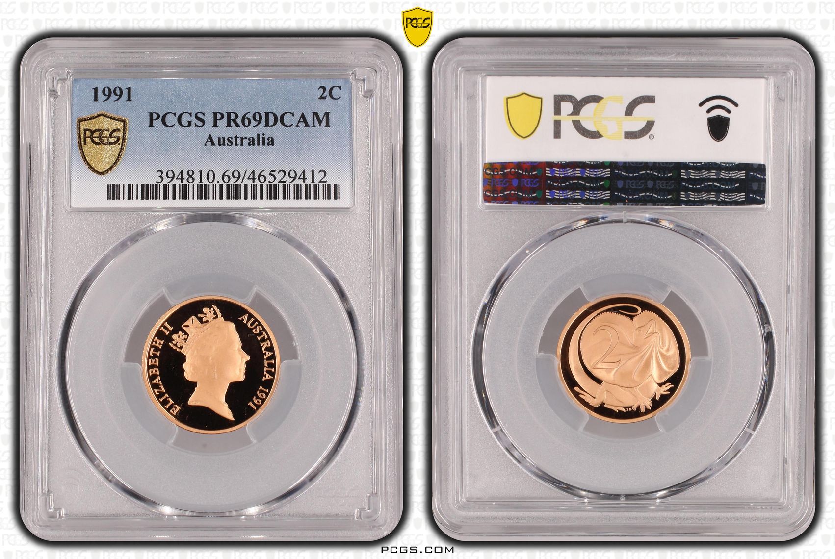 Two Cent, 1991, Pcgs Pr69dcam