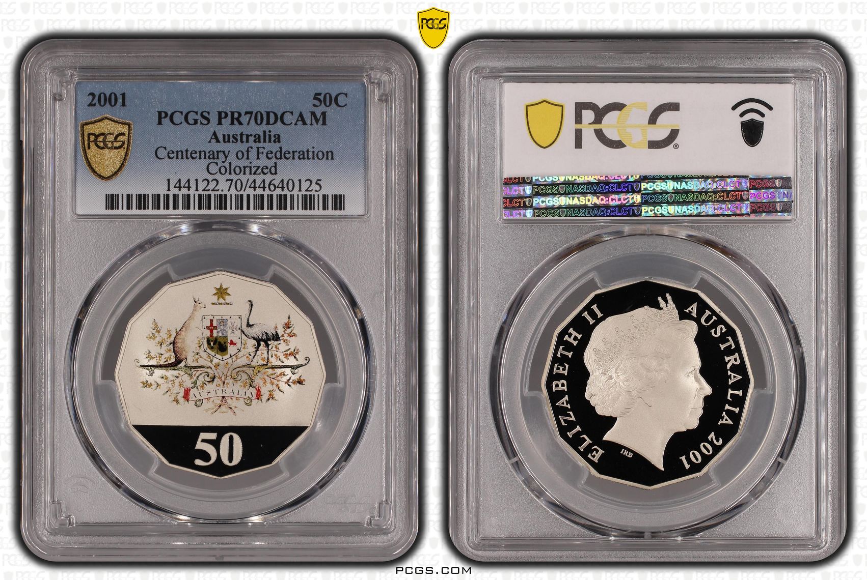 Centenary of Federation Colourised, Fifty Cent, 2001, PCGS PR70DCAM
