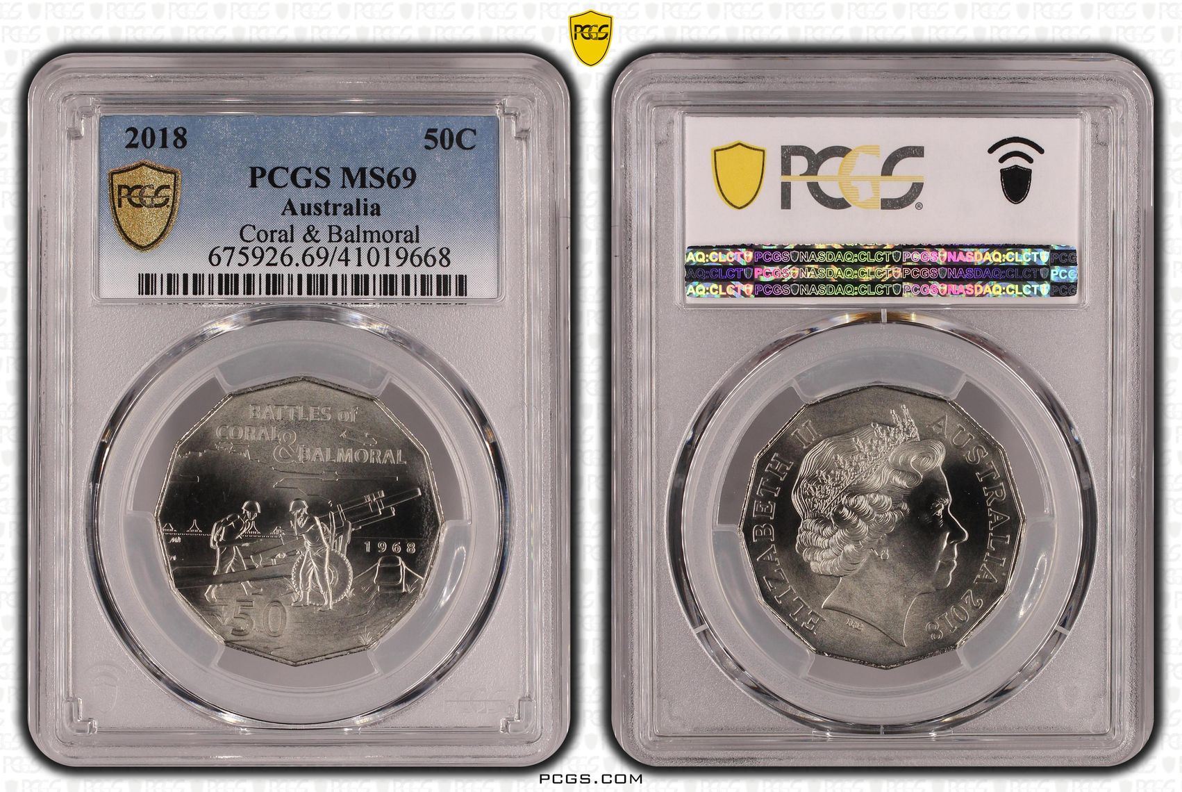 Coral & Balmoral, Fifty Cent, 2018, PCGS MS69