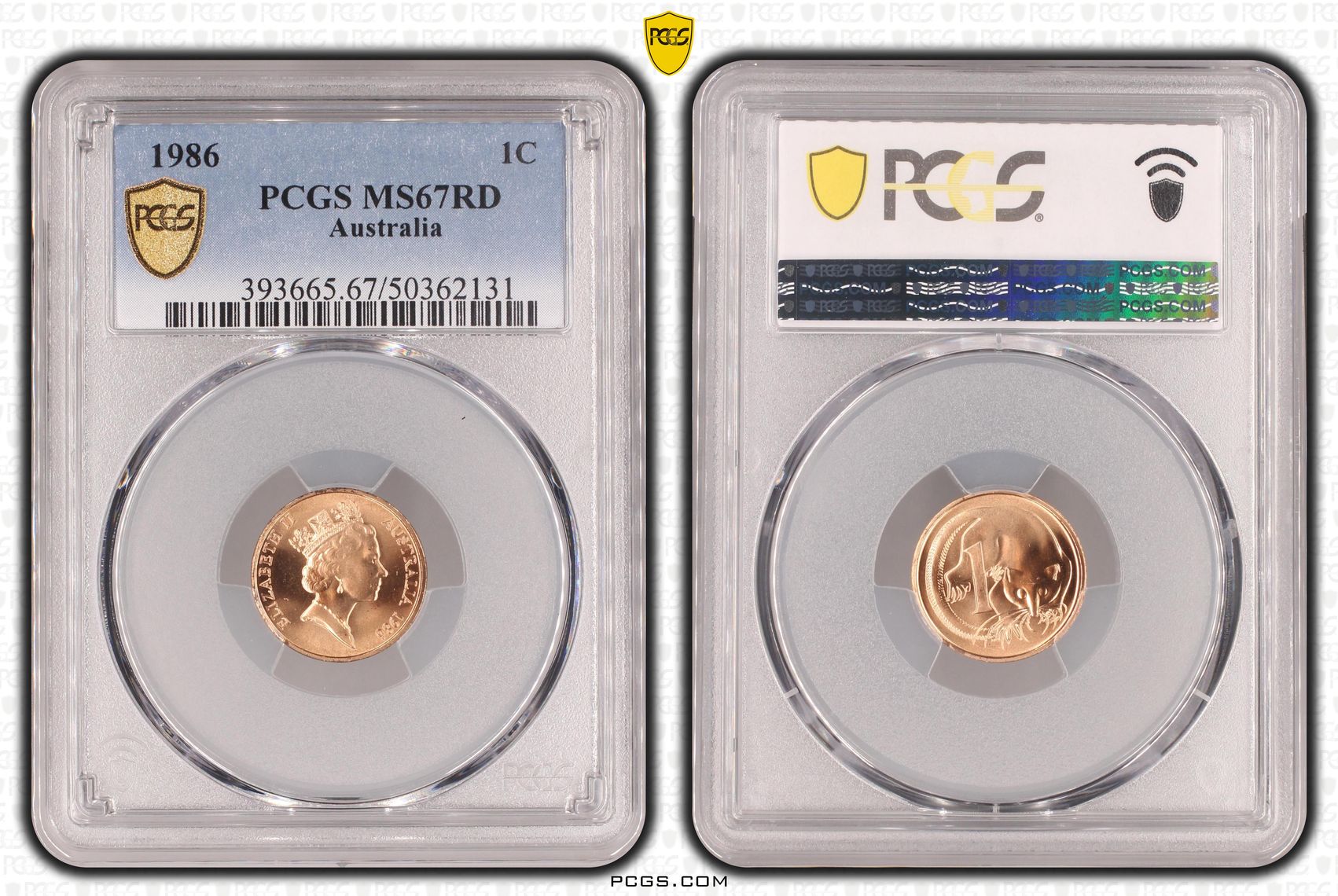 Km-78 , One Cent, 1986, Pcgs Ms67rd
