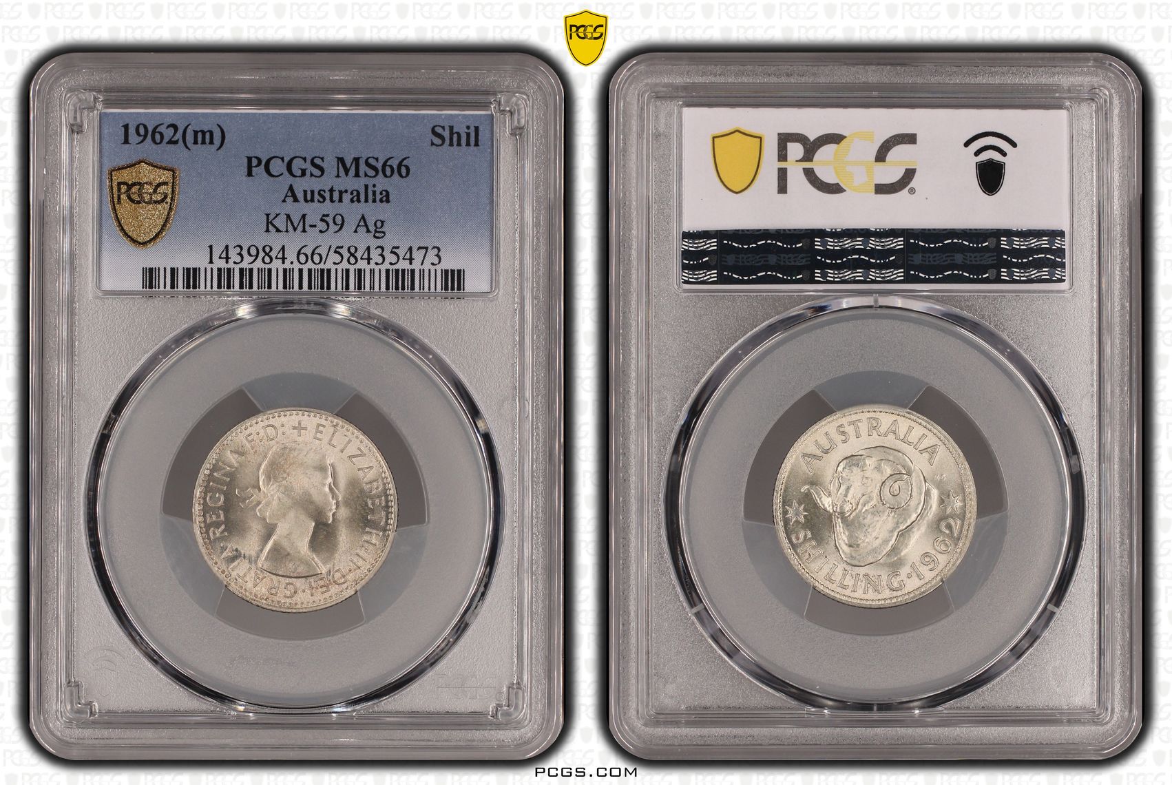 Elizabeth II, Shilling, 1962(m), PCGS MS66
