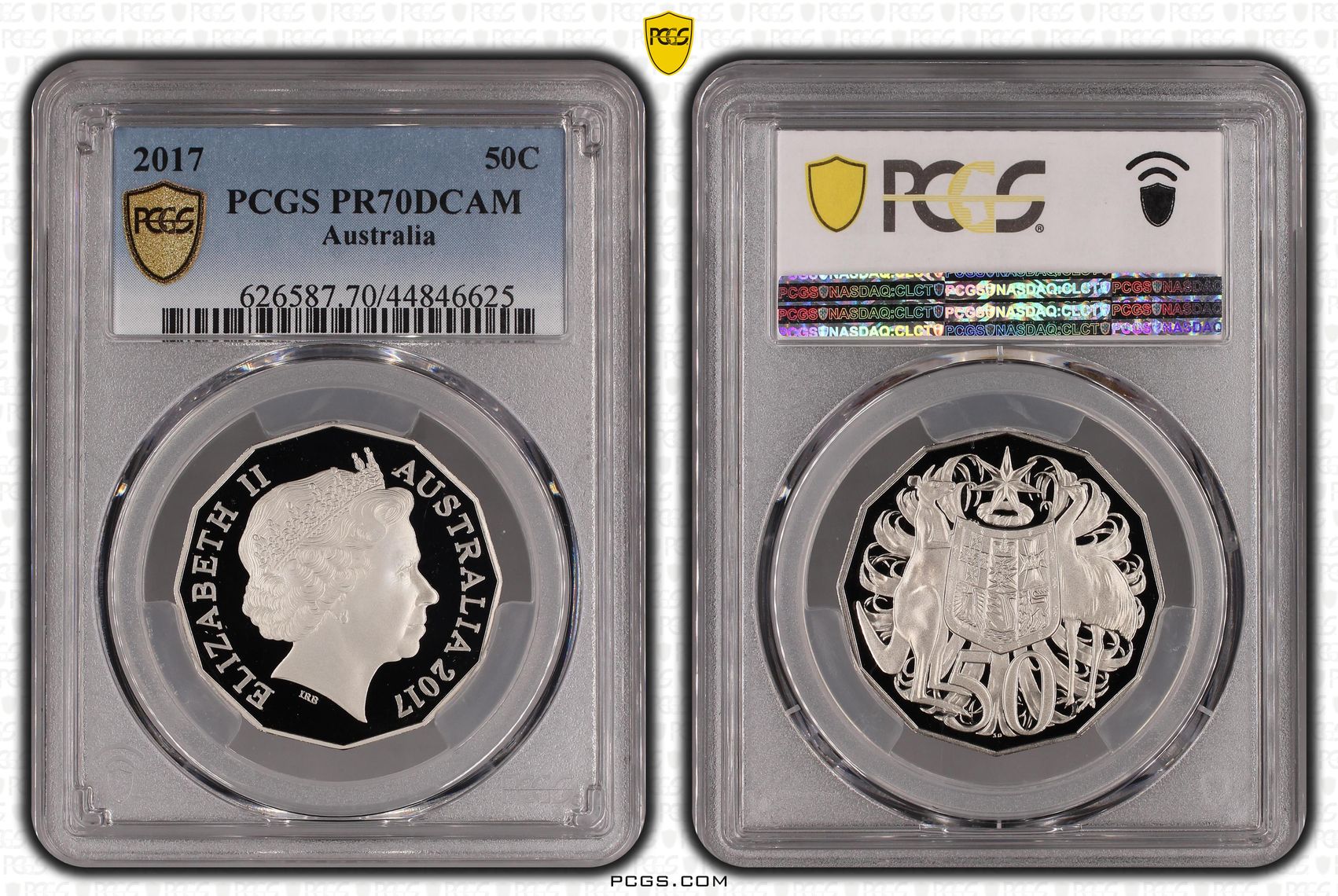 2017 Australia Fifty Cent, 50c PCGS - PR70DCAM POP 78/0 -625