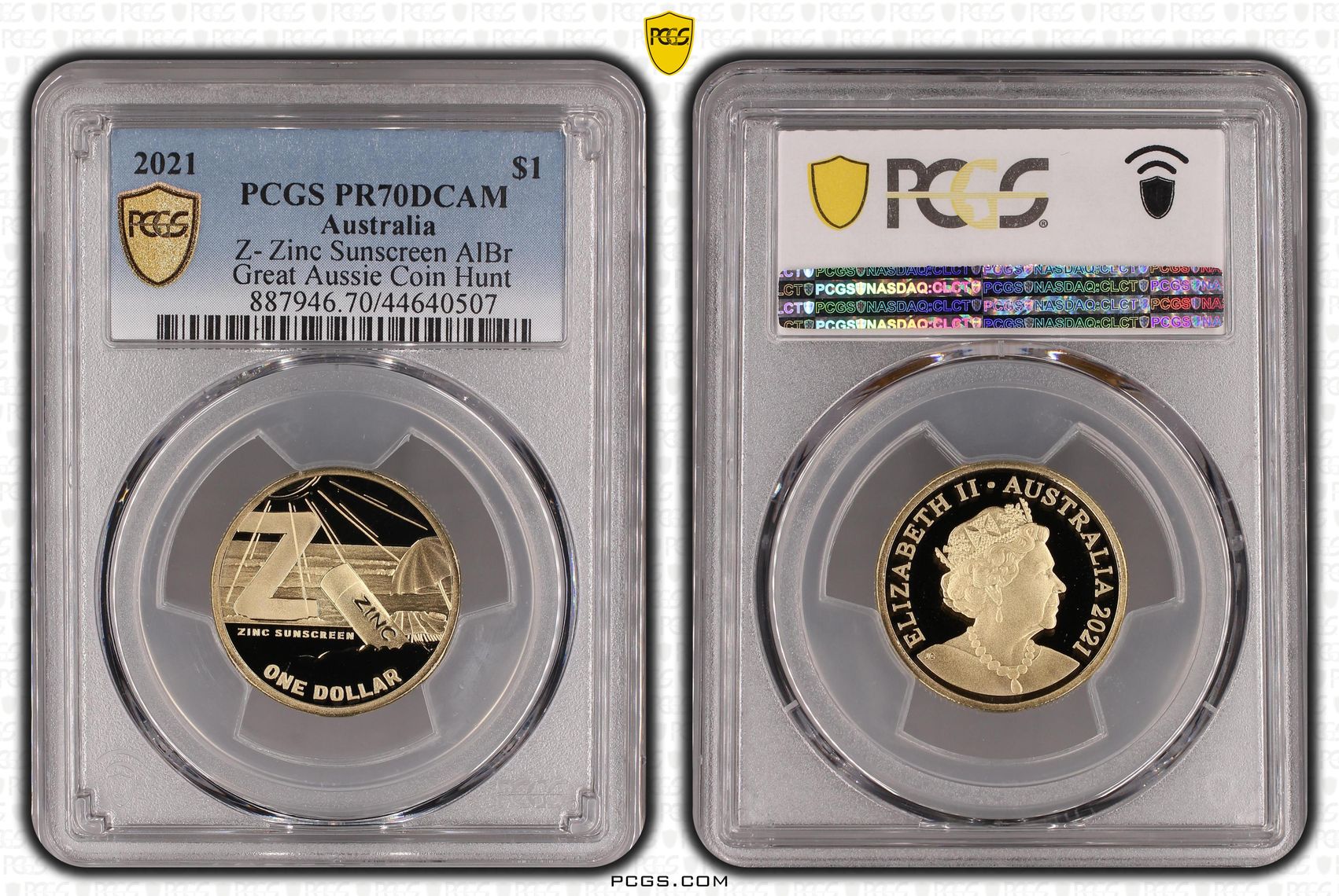 Z- Zinc Sunscreen AlBr, One Dollar, 2021, PCGS PR70DCAM