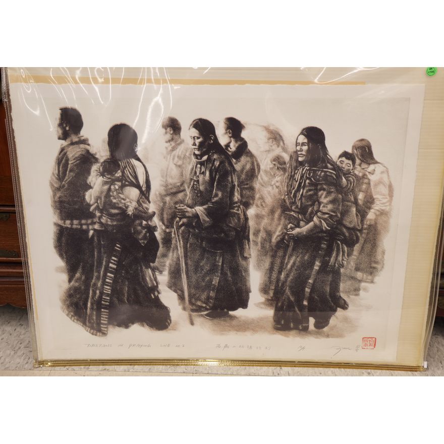 3pc Jian Zhao Chinese S/N Art Lithographs 24''x30'' Largest