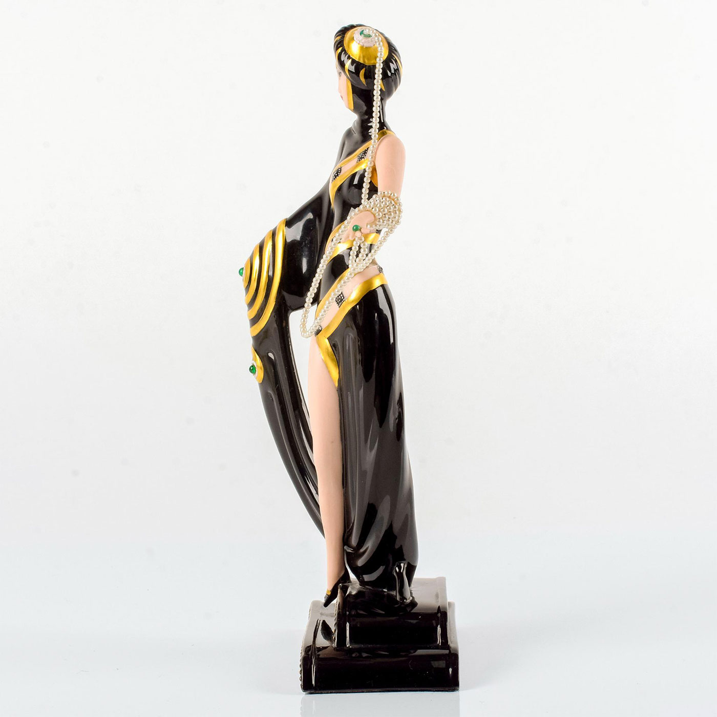 Franklin Mint House of Erte Figurine, Pearls and Emeralds