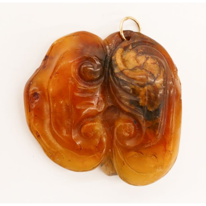 Chinese Qing Russet Jade Lingzhi Pendant