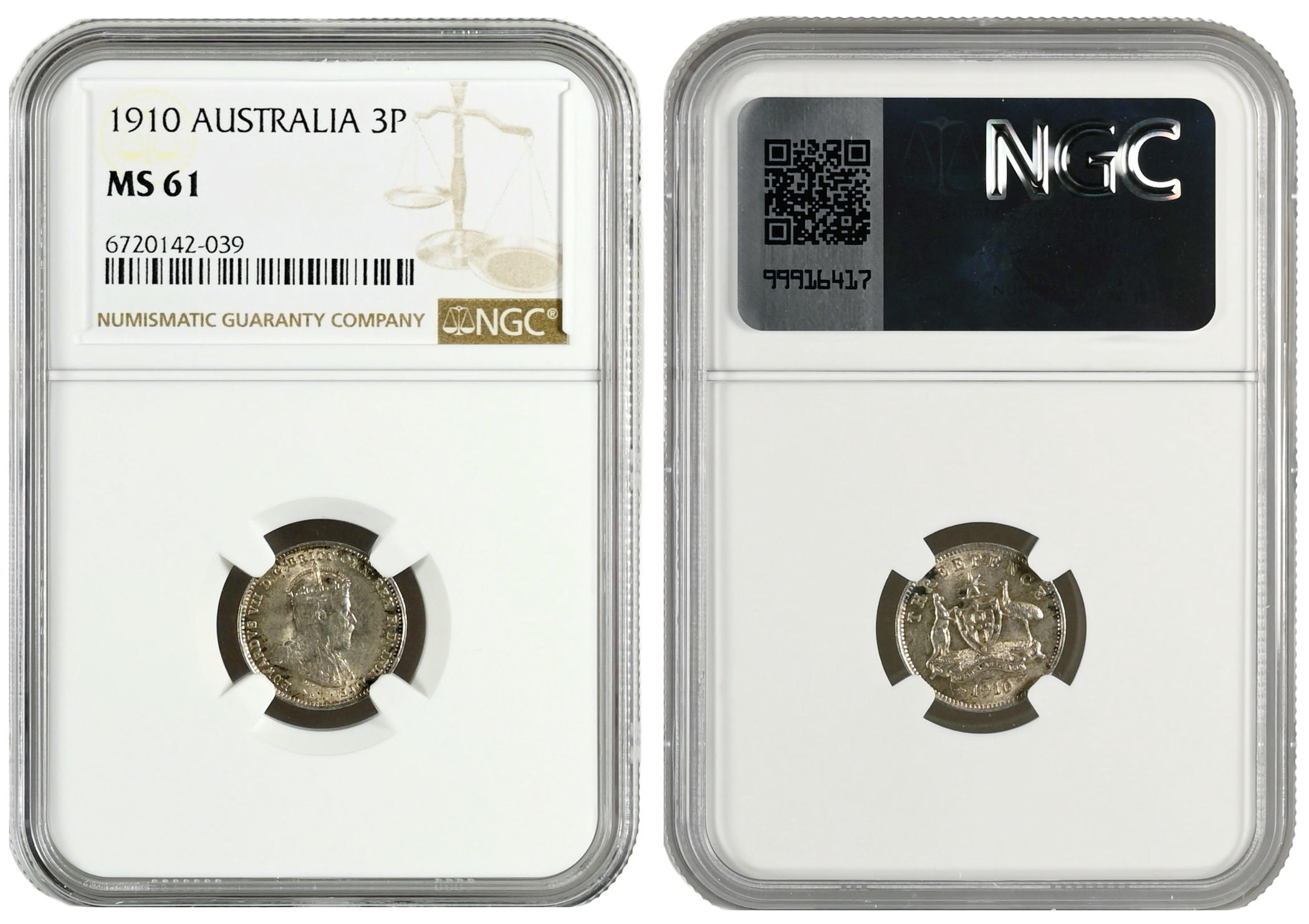 Edward VII, Threepence, 1910, NGC MS61