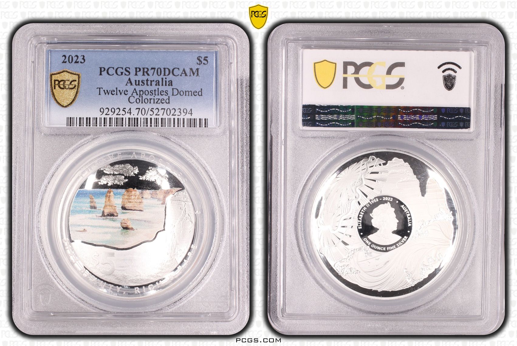 Twelve Apostles Domed Colorized, Five Dollar, 2023, PCGS PR70DCAM