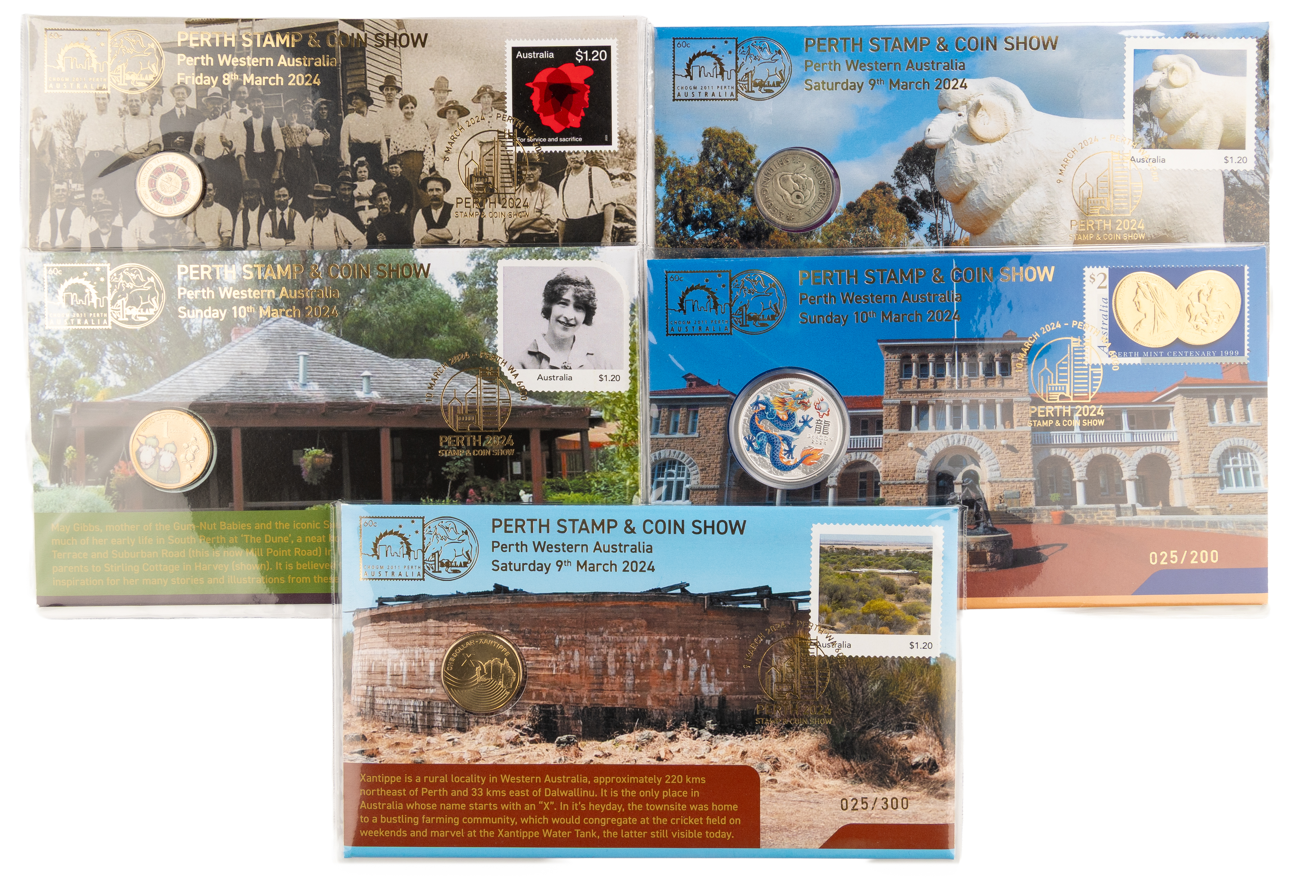206 · Various - Perth Show Issues, Fifty Cents - Two Dollars, 2024,  UNC