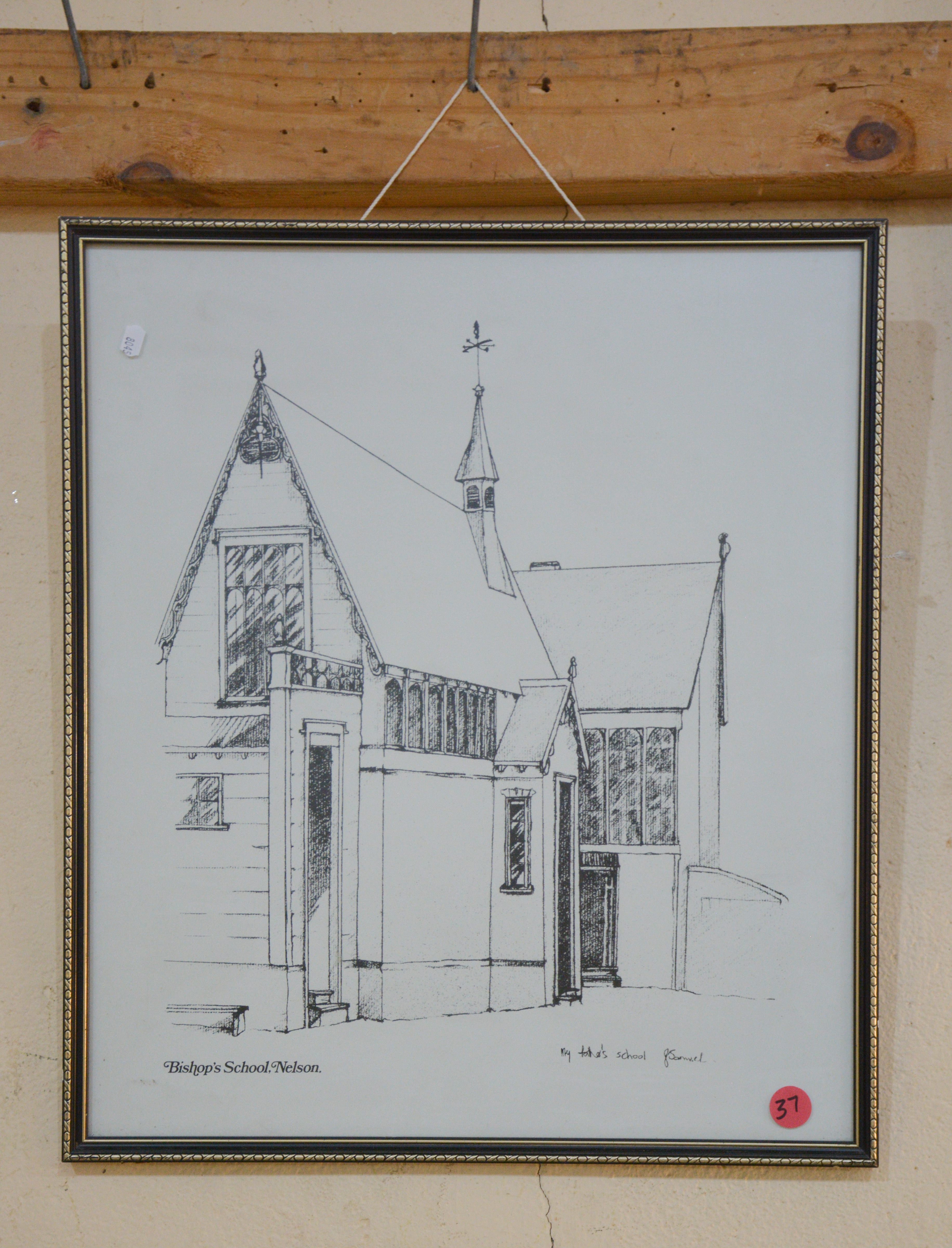 Framed Bishops School - Nelson Drawing — NZ auction result