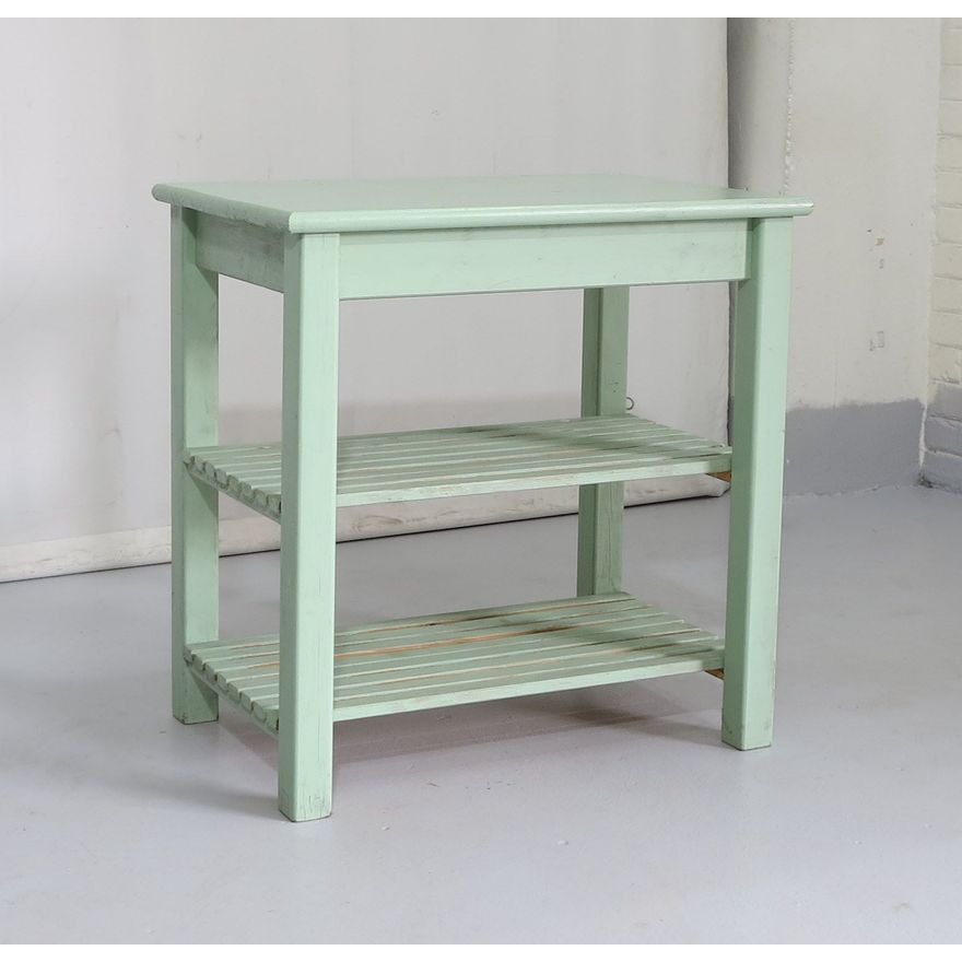 PAINTED THREE-TIER SERVER TABLE