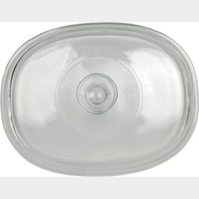 CORNINGWARE F-12C 1.5 QUART OVAL GLASS LID FOR 1.5 QUART FRENCH WHITE OVAL BAKEWARE DISH WITHOUT HANDLES (DISH SOLD SEPARATELY)