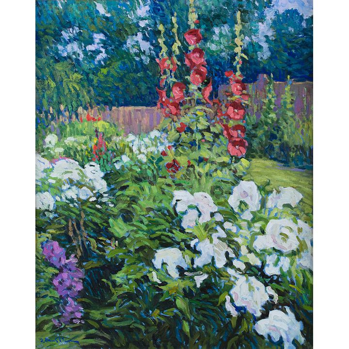 Robert Daughters (1929-2013), Hollyhocks Garden