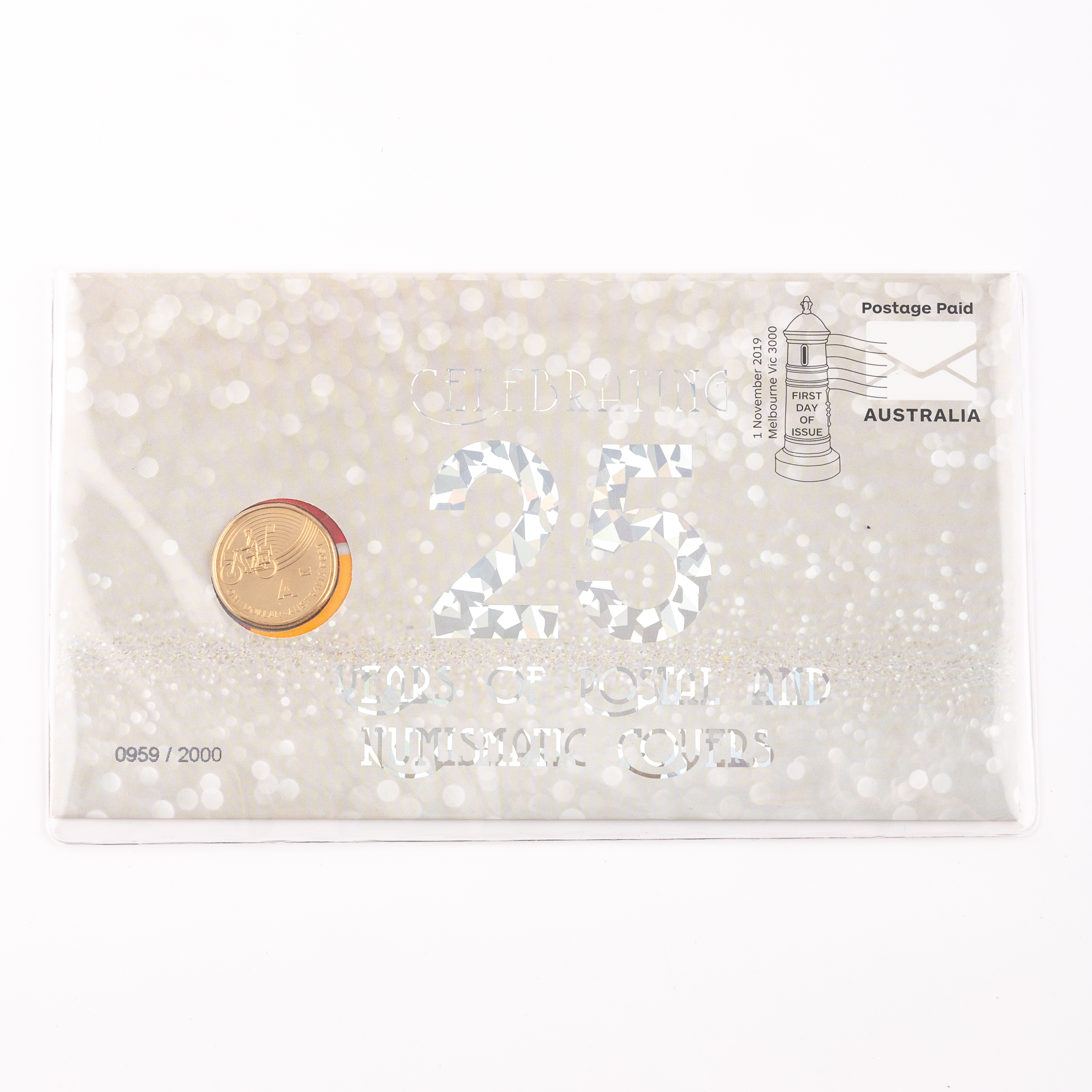 Elizabeth II, 25 Years Of Australia Post PNC, One Dollar, 2019, UNC