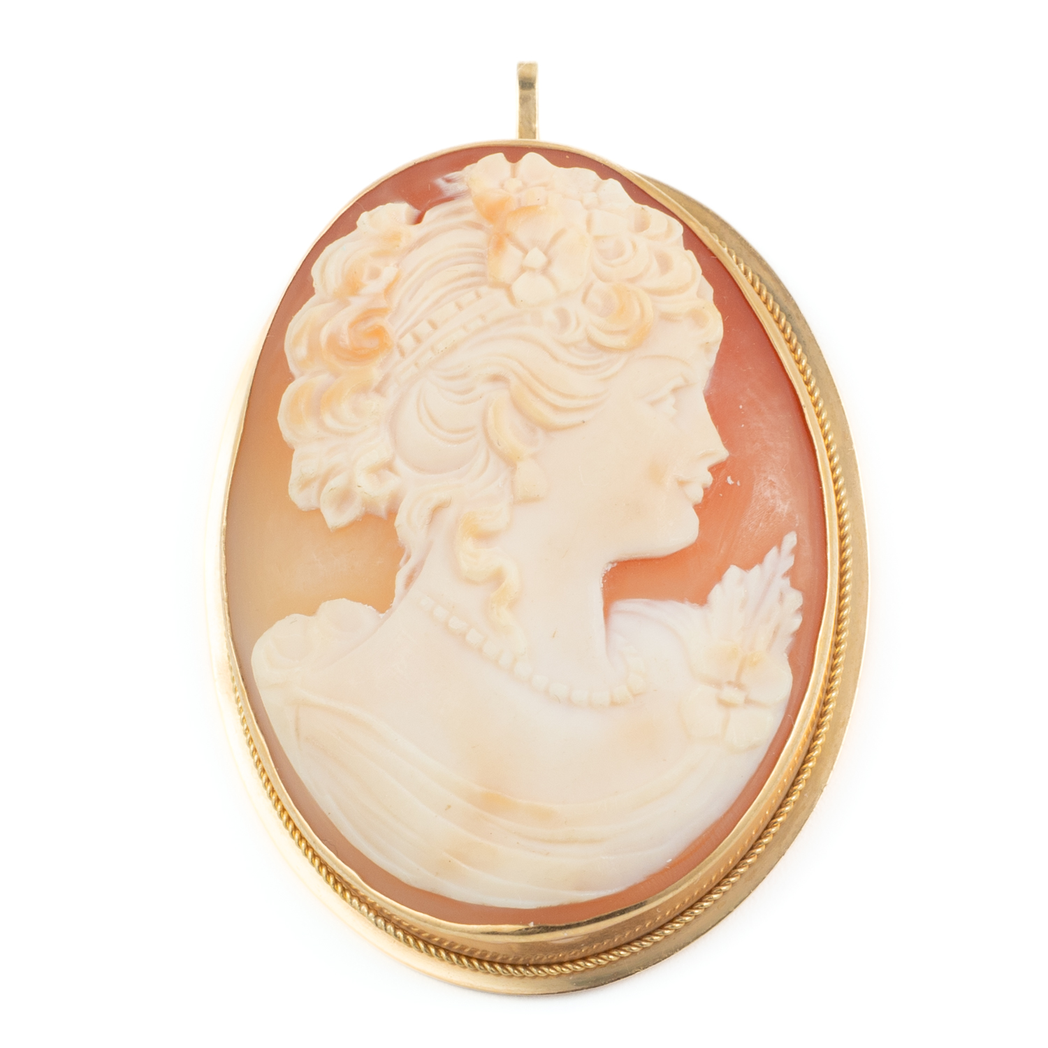 277 · Vintage 18 Carat Gold Cameo Brooch,