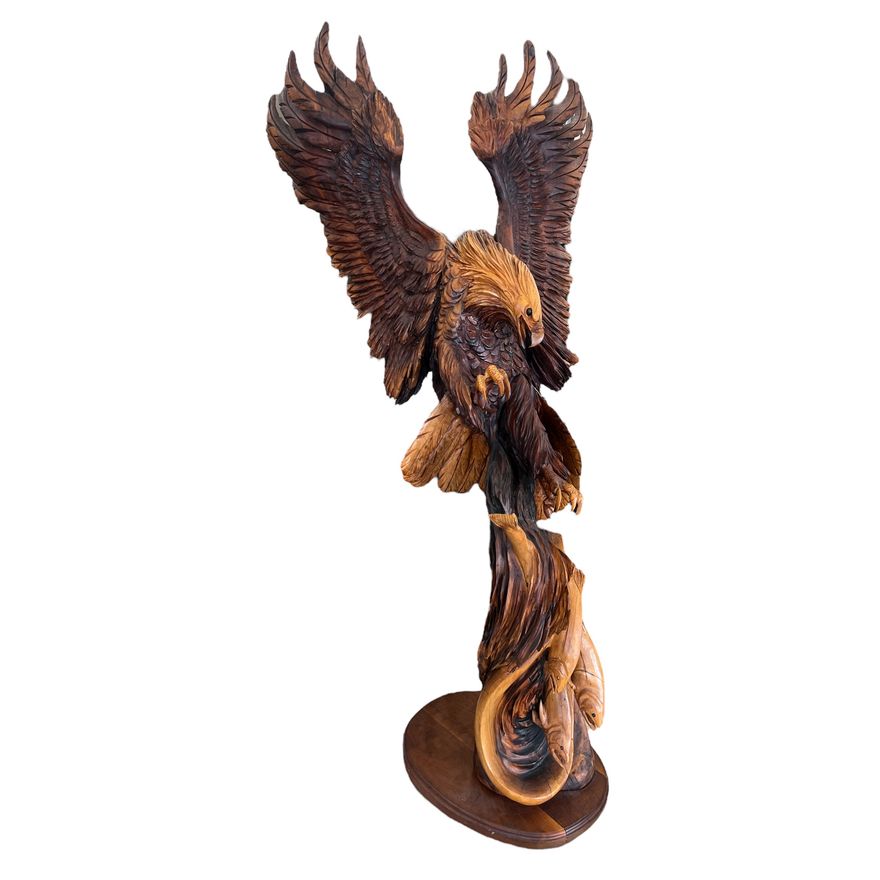 J. Chester Armstrong ''Salmon Catch'' (Eagle) 1999 Sculpture