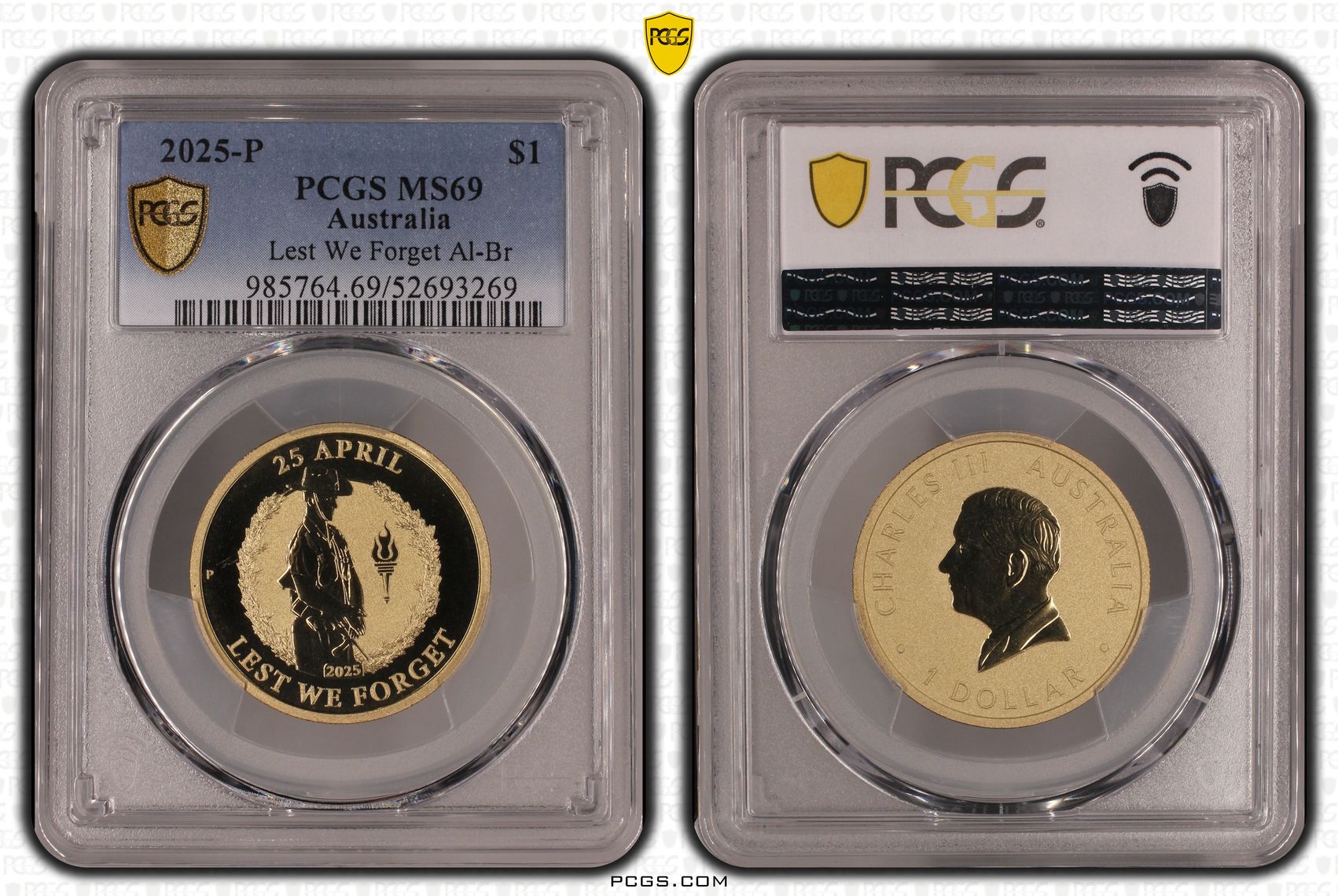 Lest We Forget Al-Br, POP 6/0, One Dollar, 2025-P, PCGS MS69