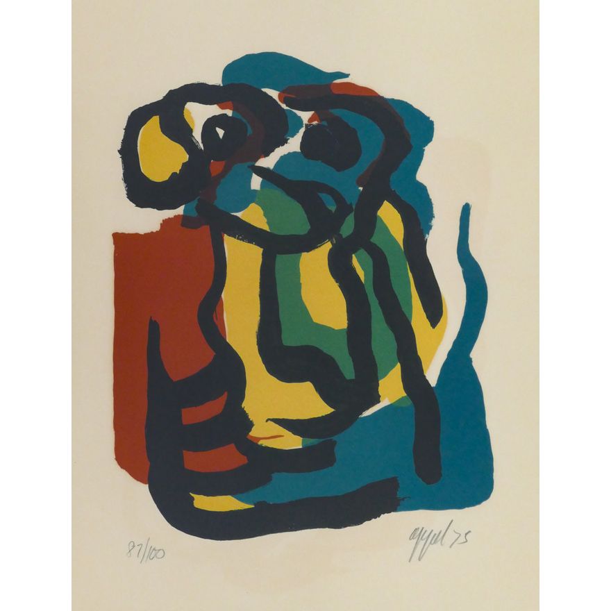 Karel Appel ''T.V. Blues'' 1975 Color Lithograph