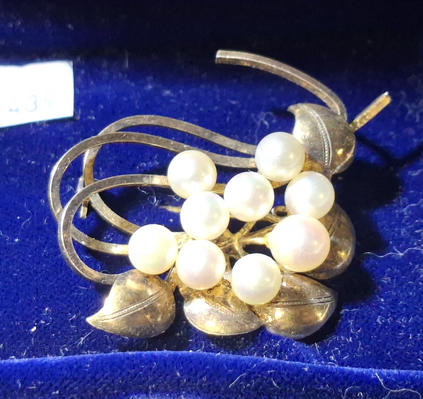 Gilded Pearl Brooch
