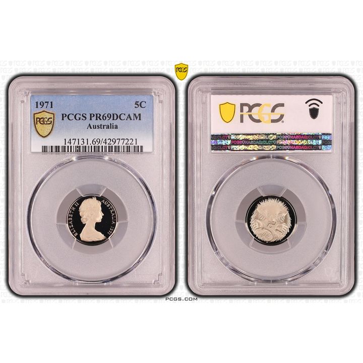 Elizabeth II, Five Cent, PR69DCAM , 1971