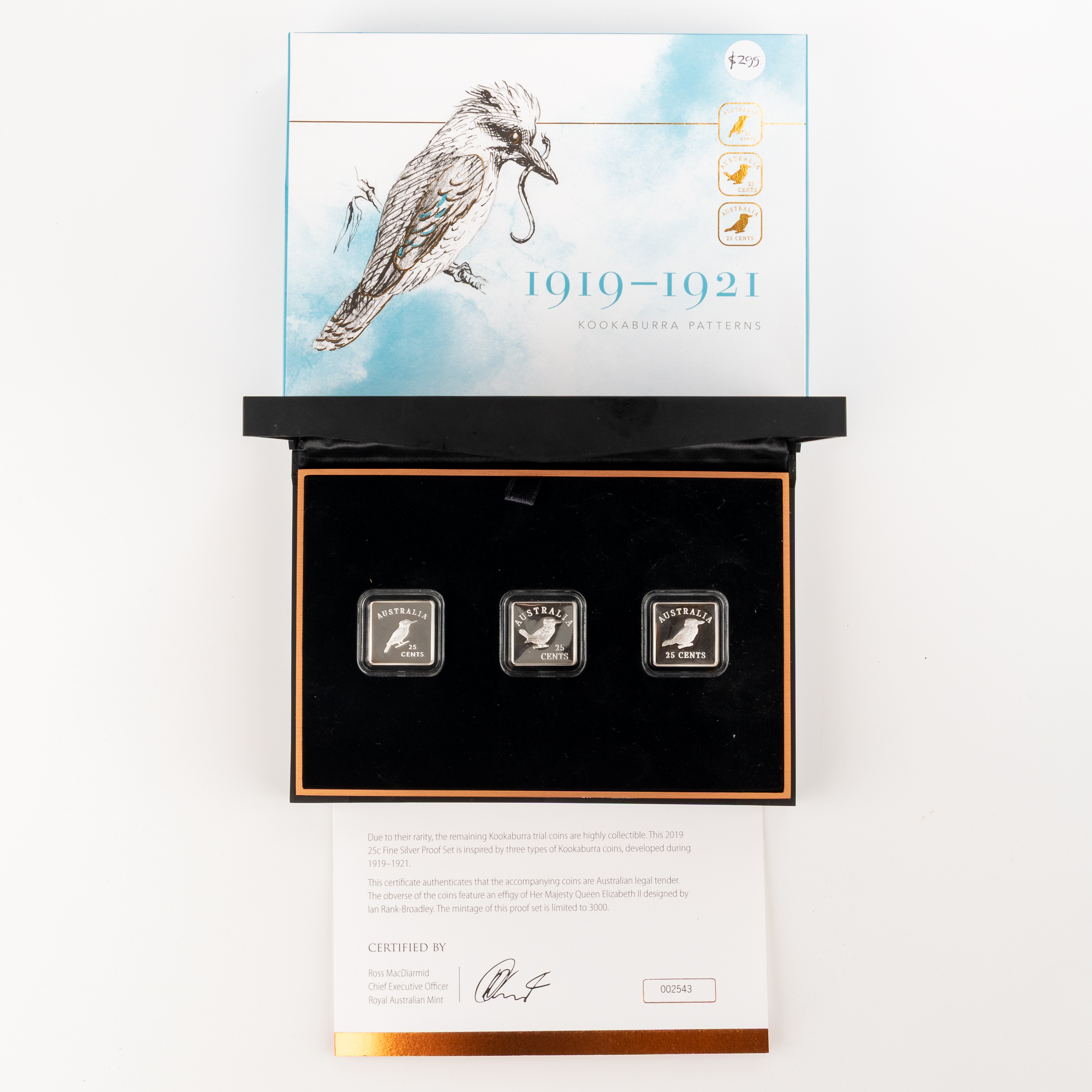 Elizabeth II, RAM - Kookaburra Patterns 1919-1921, Twenty Five Cents, 2019, FDC