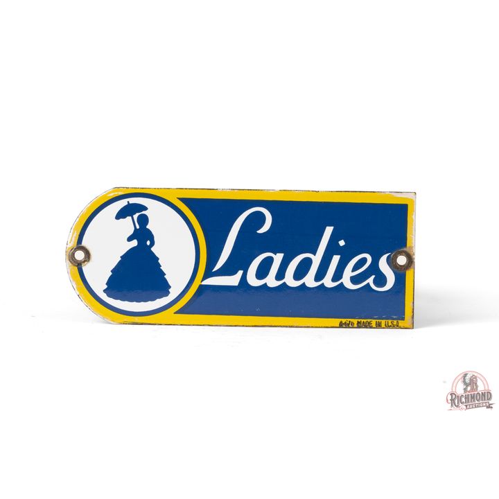 Sunoco Ladies Restroom Single Sided Porcelain Door Sign TAC 9