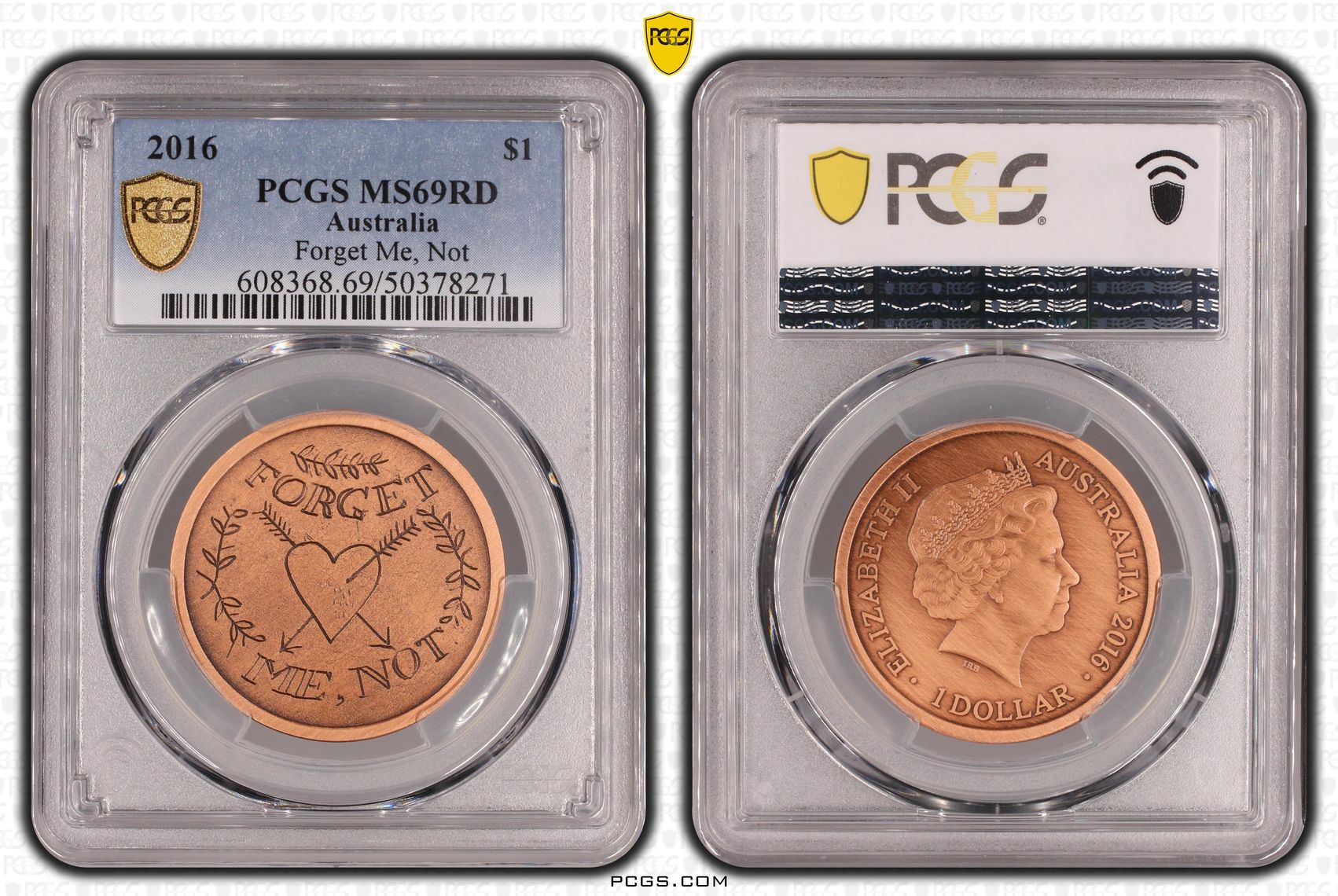 Forget Me, Not POP 16/0, One Dollar, 2016, PCGS MS69RD