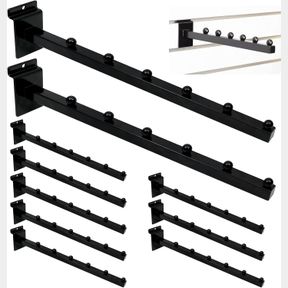 CNQLIS 10 PACK 6 BALL WATERFALL BLACK HOOKS, FOR DISPLAYING CLOTHING, ACCESSORIES, AND HOUSEWARES,15.75 INCH