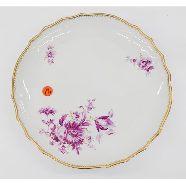 Meissen Pink Flower Porcelain Serving Plate- 11"