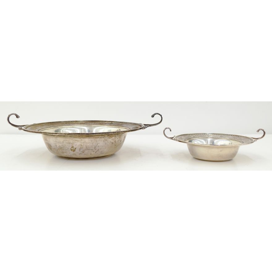 2pc International ''Wedgwood'' Sterling Handled Bowls