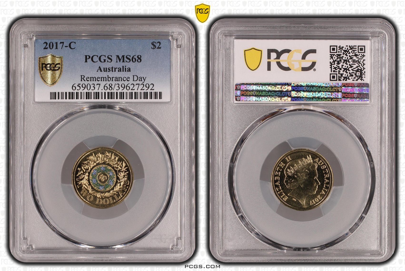 Remembrance Day Colorized, Two Dollar, 2017-C, PCGS MS68