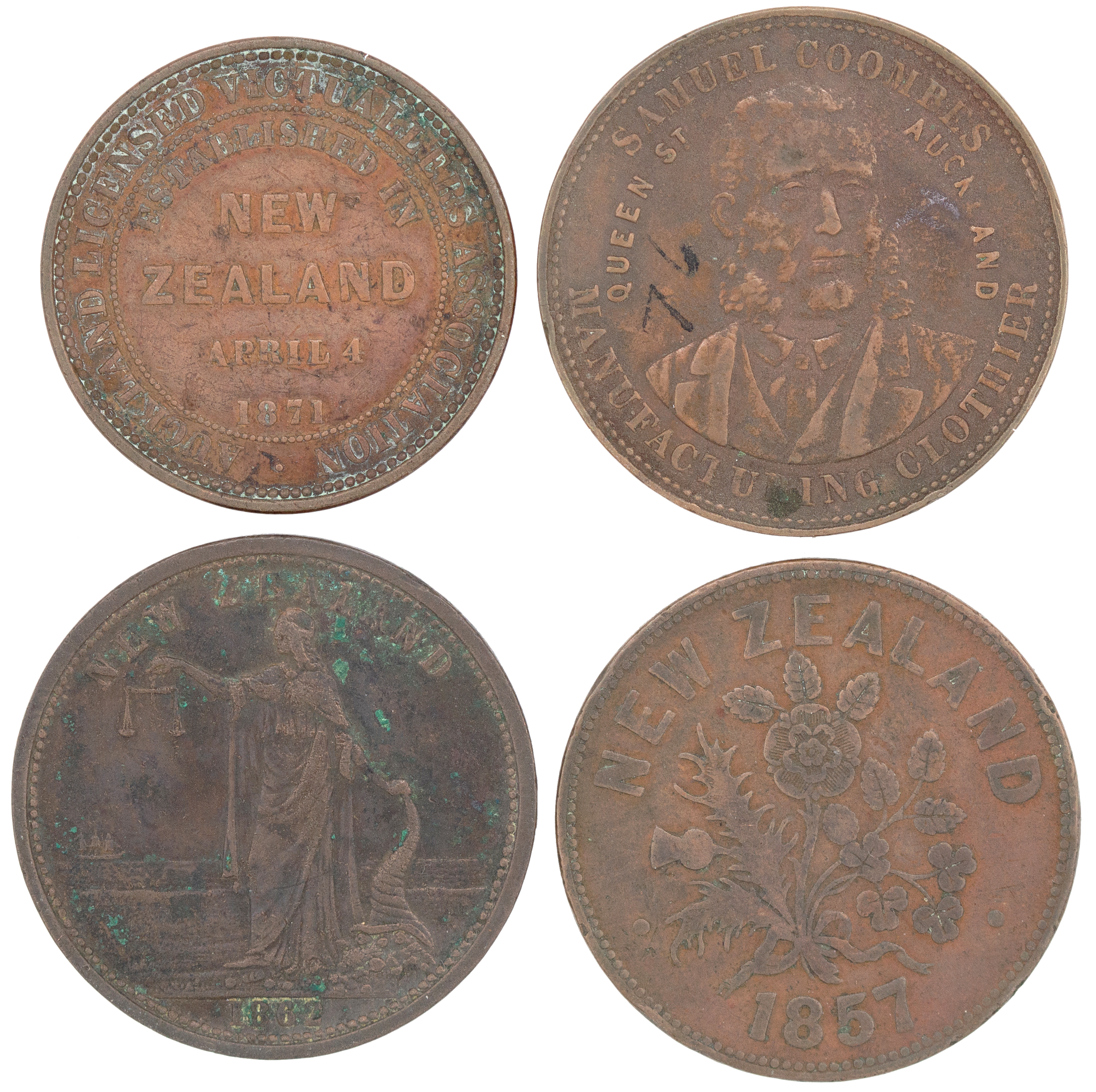 New Zealand, Auckland, Penny, 1857, VF