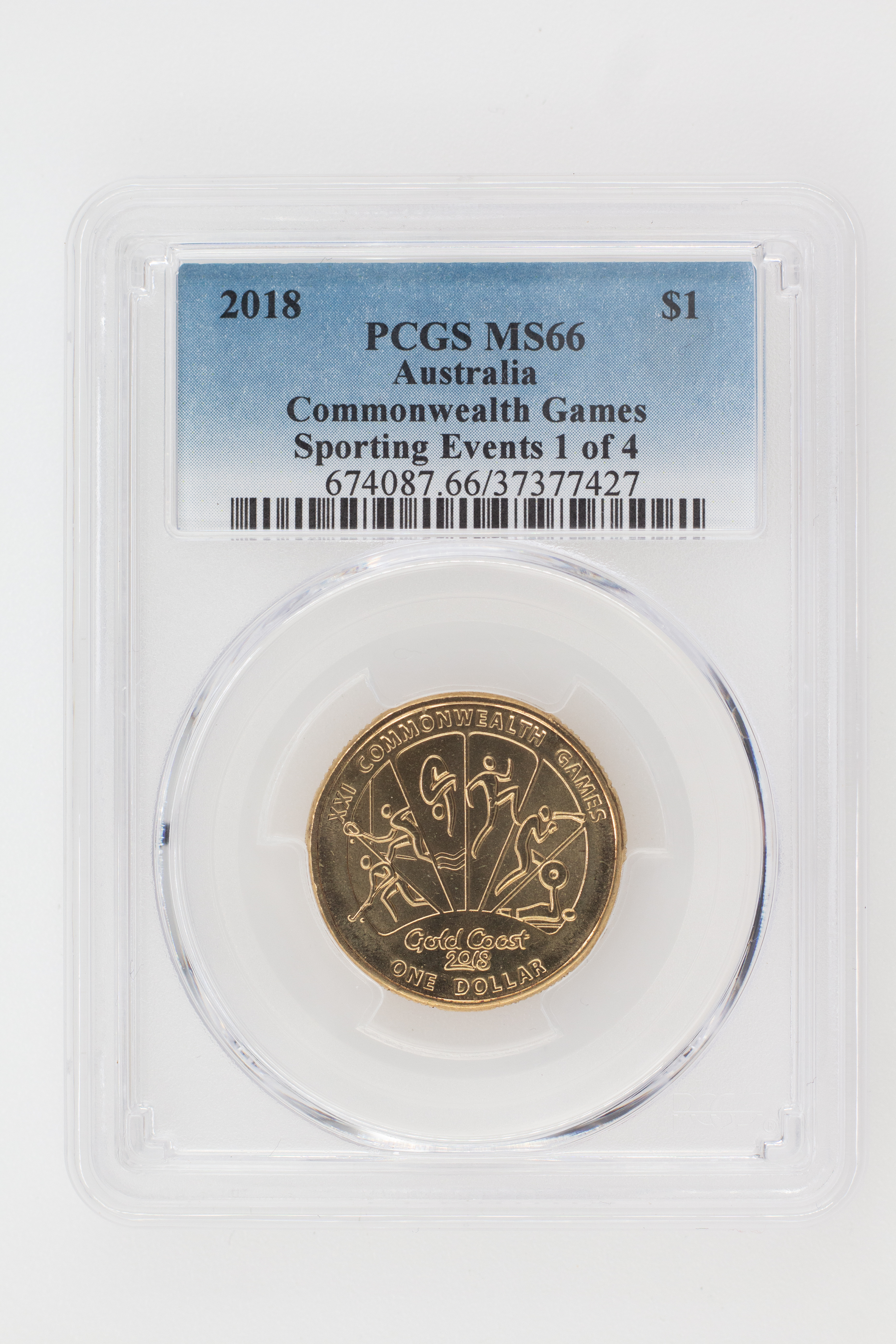 2018 Australia One Dollar, $1 Commonwealth Games - Sporting Events 1 of 4 PCGS - MS66 -427