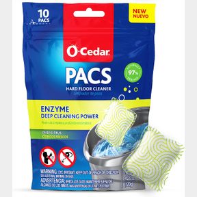 O-CEDAR PACS HARD FLOOR CLEANER, CRISP CITRUS SCENT 8 COUNT (1-PACK) | MADE WITH NATURALLY-DERIVED INGREDIENTS | SAFE TO USE ON AL