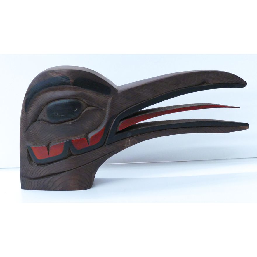 Tom Williams NW Coast Raven Head Cedar Plaque 7''x13''