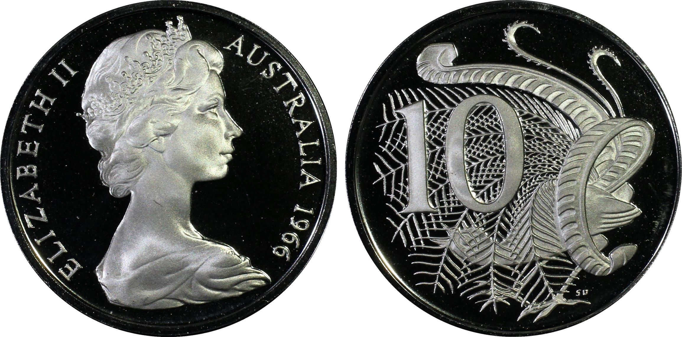 Ten Cent, 1966, Pcgs Pr69dcam