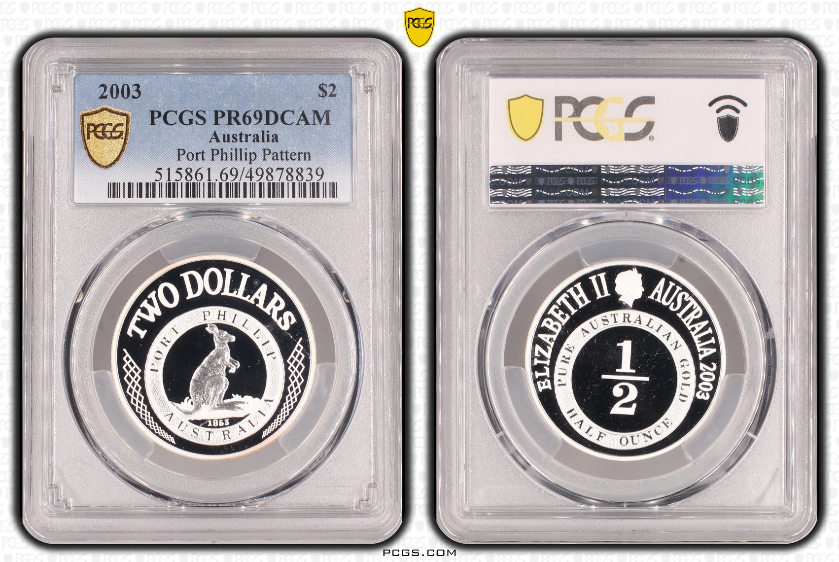 Port Phillip Pattern, Two Dollar, 2003, PCGS PR69DCAM
