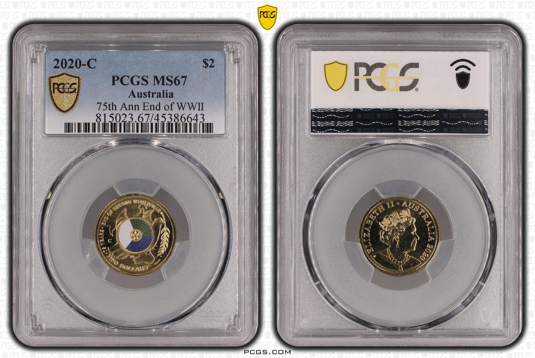463 · 75th Ann End of WWII Colorized , Two Dollar, 2020-C, PCGS MS67