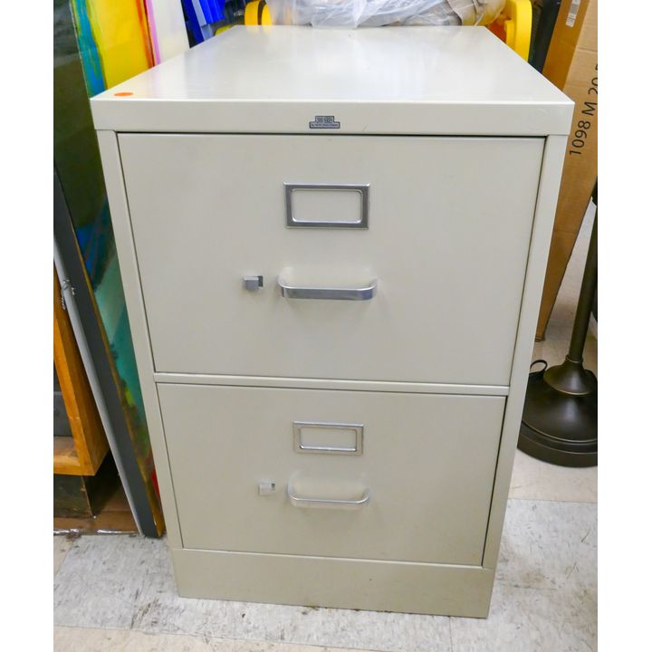 Vintage Metal 2 Drawer File Cabinet 29''