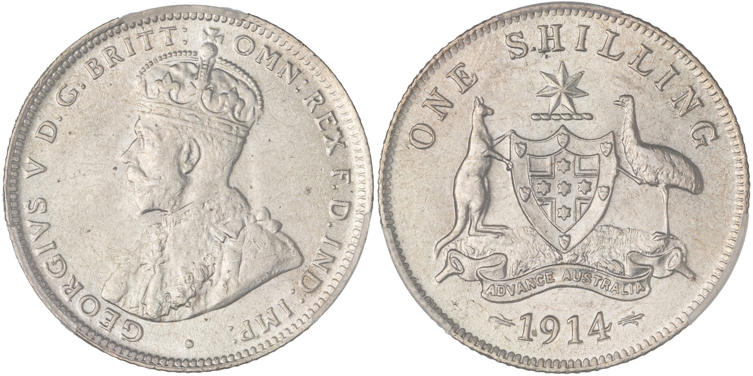 George V, Shilling, 1914, PCGS MS63