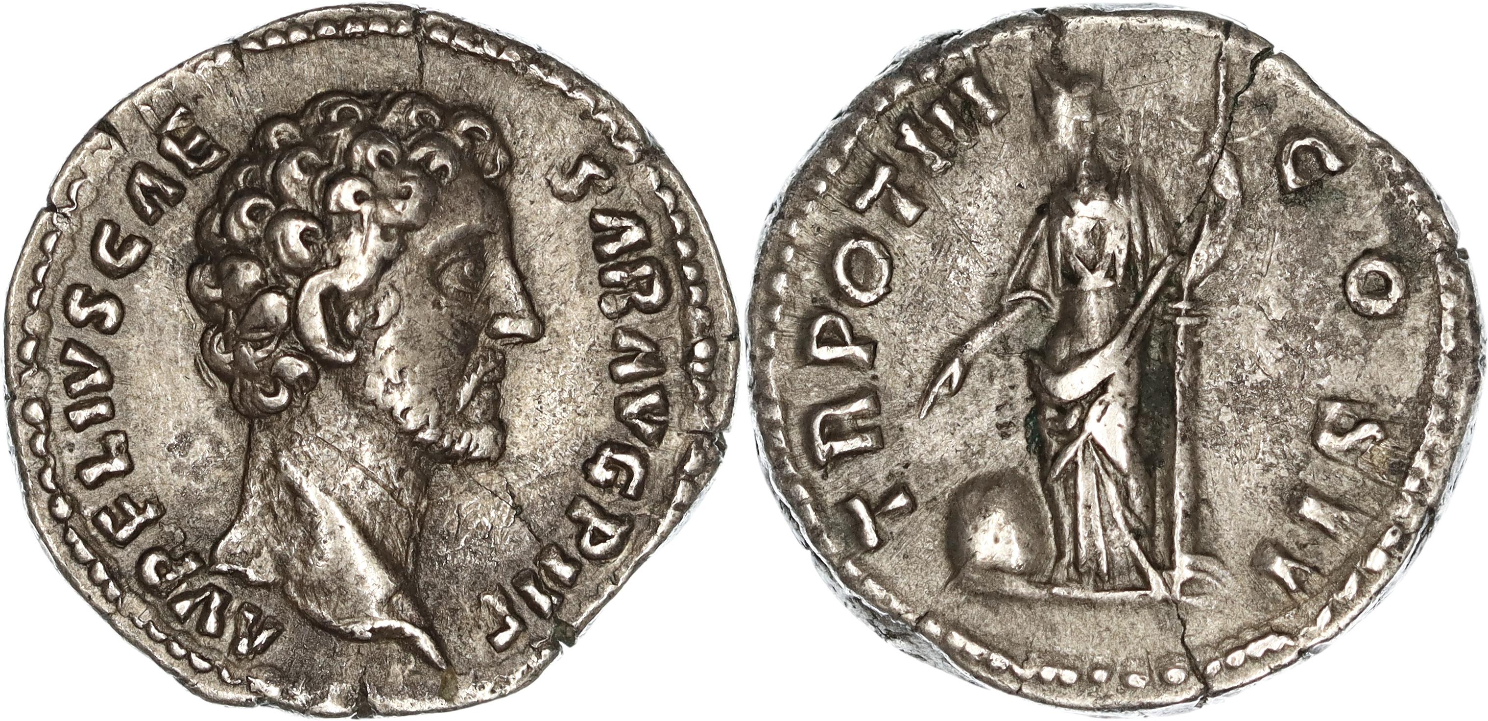 Roman Empire, Marcus Aurelius, Silver Denarius, 148-149 AD, VF