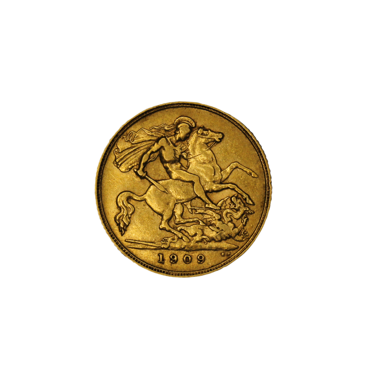 1249. · Edward VII, Half Sovereign, 1909-P, VF