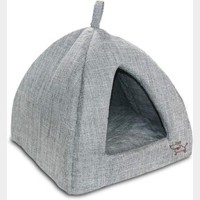 19" X 19" X H:19" PET TENT - SOFT BED FOR DOG AND CAT BY BEST PET SUPPLIES - GRAY LINEN, 19" X 19" X H:19"