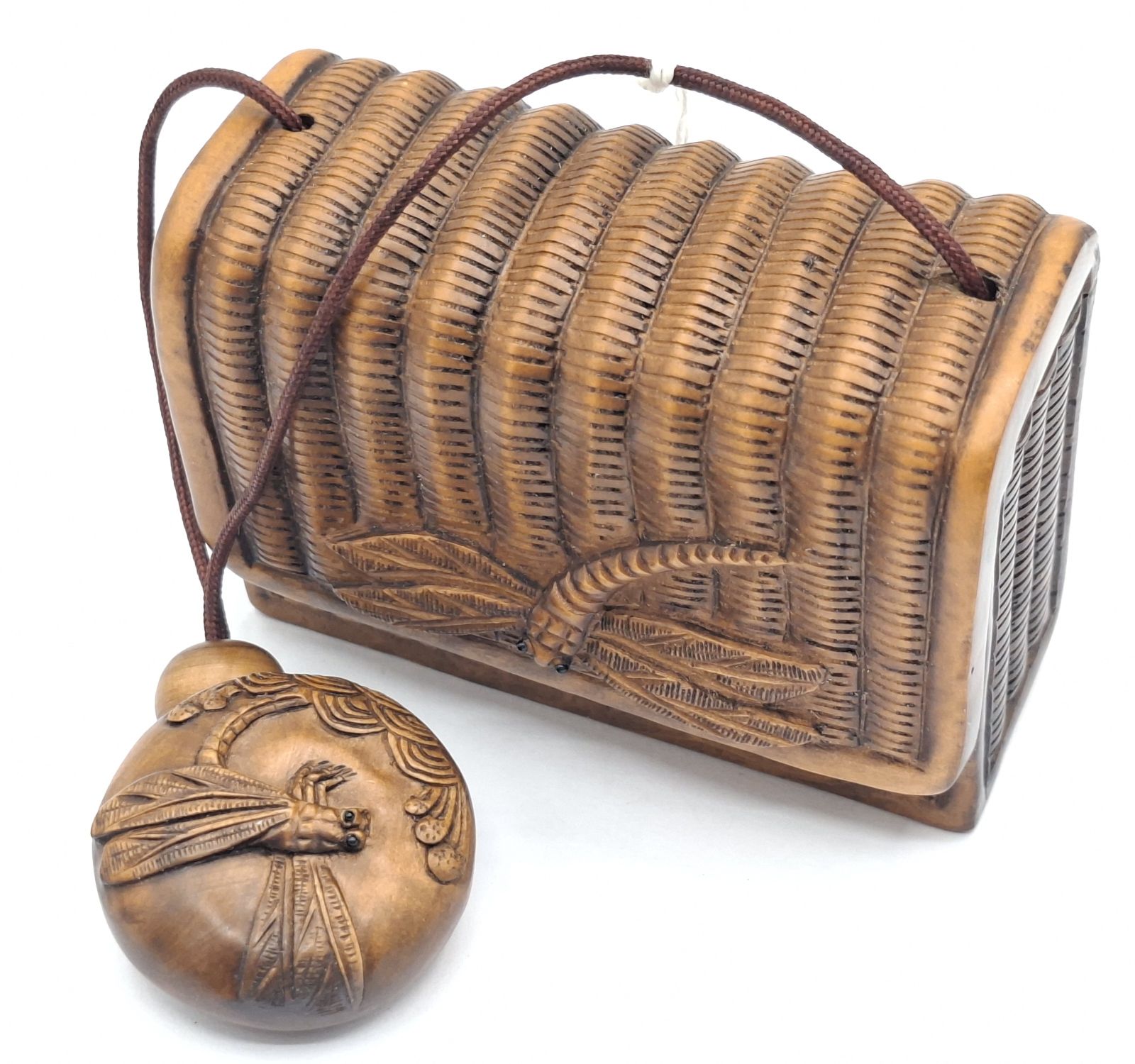127 · JAPANESE BOXWOOD CARVED INRO