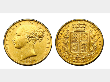 1878 SYDNEY MINT YOUNG HEAD SHIELD GOLD SOVEREIGN