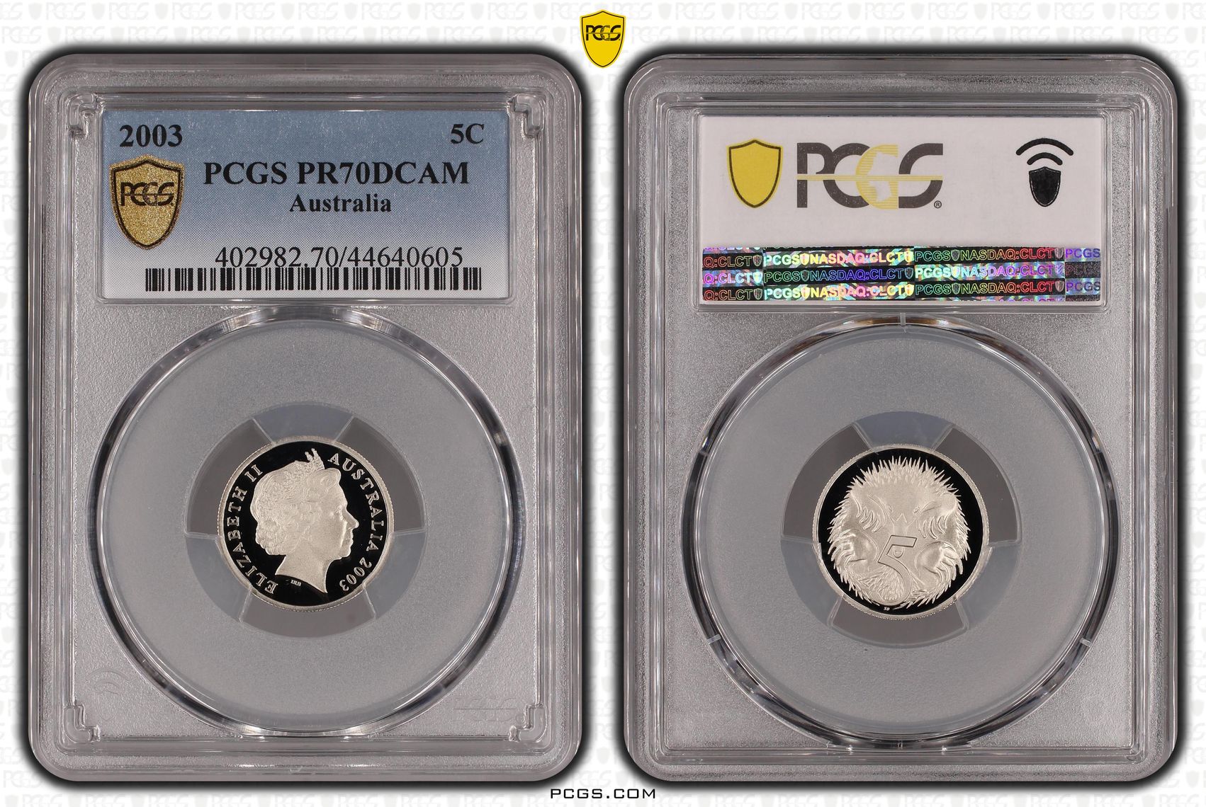 Top pop, Five Cent, 2003, PCGS PR70DCAM