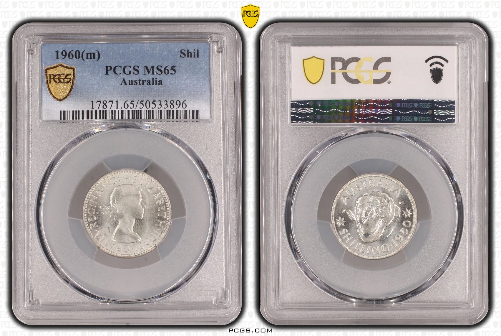Elizabeth II, Shilling, 1960, PCGS MS65